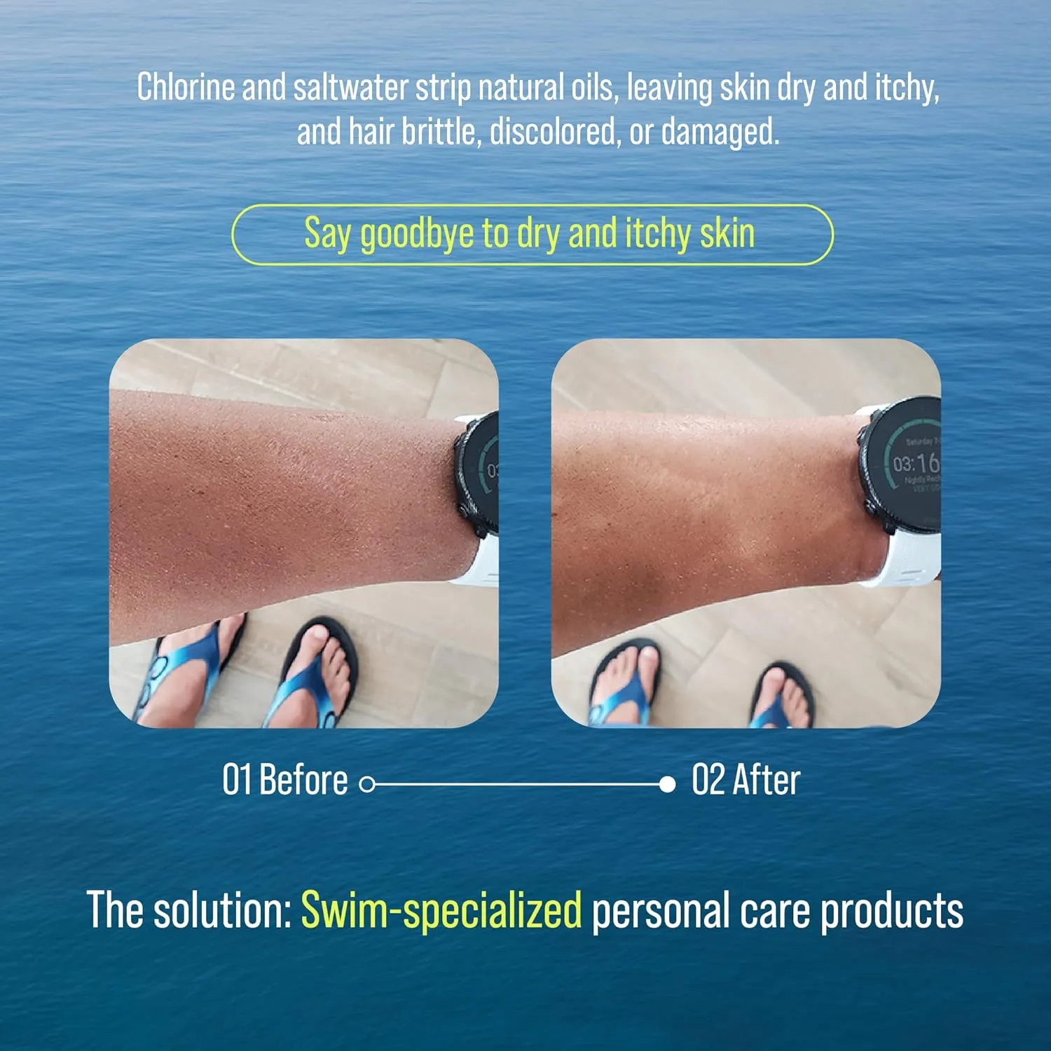 TRIHARD Chlorine & Saltwater Removal Body Wash | Deep Cleansing Post-Swim Skin Recovery | Color-Safe, Vegan Anti-Chlorine Cleanser for All Swimmers