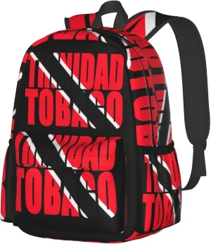 Trinidad and Tobago Flag Large Travel Backpack Casual Backpacks Laptop Daypack Working Rucksack Lightweight Back Pack Sports Bag with Adjustable Shoulder Strap