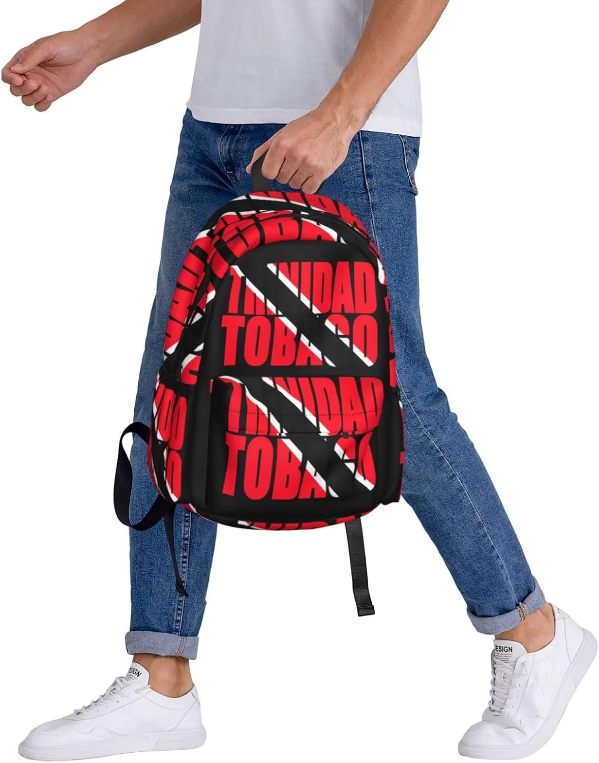 Trinidad and Tobago Flag Large Travel Backpack Casual Backpacks Laptop Daypack Working Rucksack Lightweight Back Pack Sports Bag with Adjustable Shoulder Strap