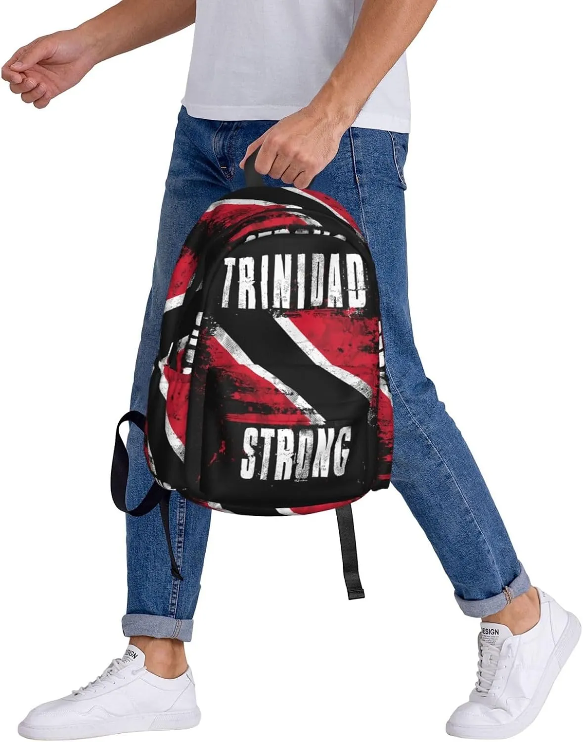 Trinidad Strong Vintage Graffiti Flag Large Travel Backpack Casual Backpacks Laptop Daypack Working Rucksack Lightweight Back Pack Sports Bag with Adjustable Shoulder Strap