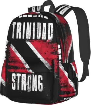 Trinidad Strong Vintage Graffiti Flag Large Travel Backpack Casual Backpacks Laptop Daypack Working Rucksack Lightweight Back Pack Sports Bag with Adjustable Shoulder Strap