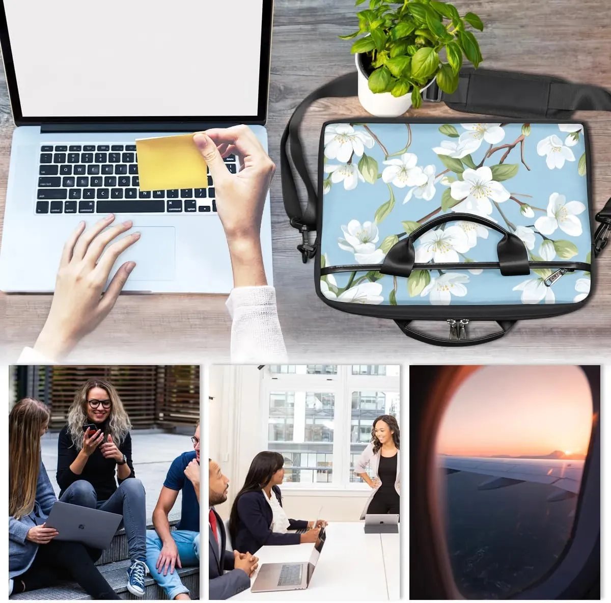 Tropical Beach 15 Inch Laptop Bag Women Men Laptop Carrying Case