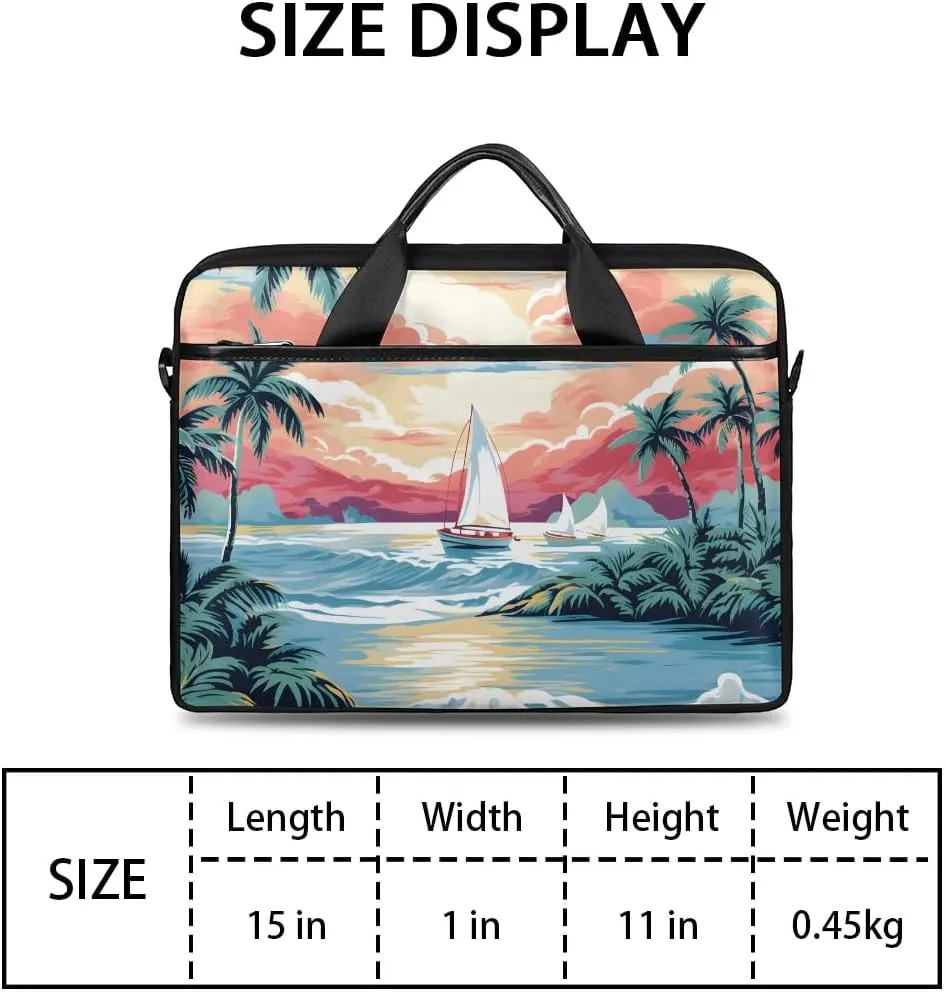 Tropical Beach 15 Inch Laptop Bag Women Men Laptop Carrying Case