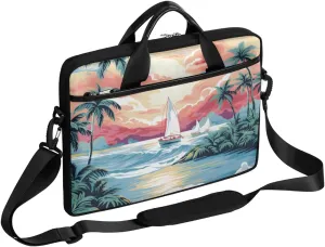 Tropical Beach 15 Inch Laptop Bag Women Men Laptop Carrying Case