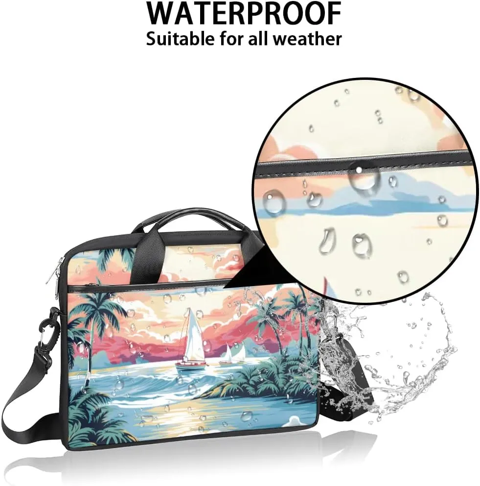 Tropical Beach 15 Inch Laptop Bag Women Men Laptop Carrying Case