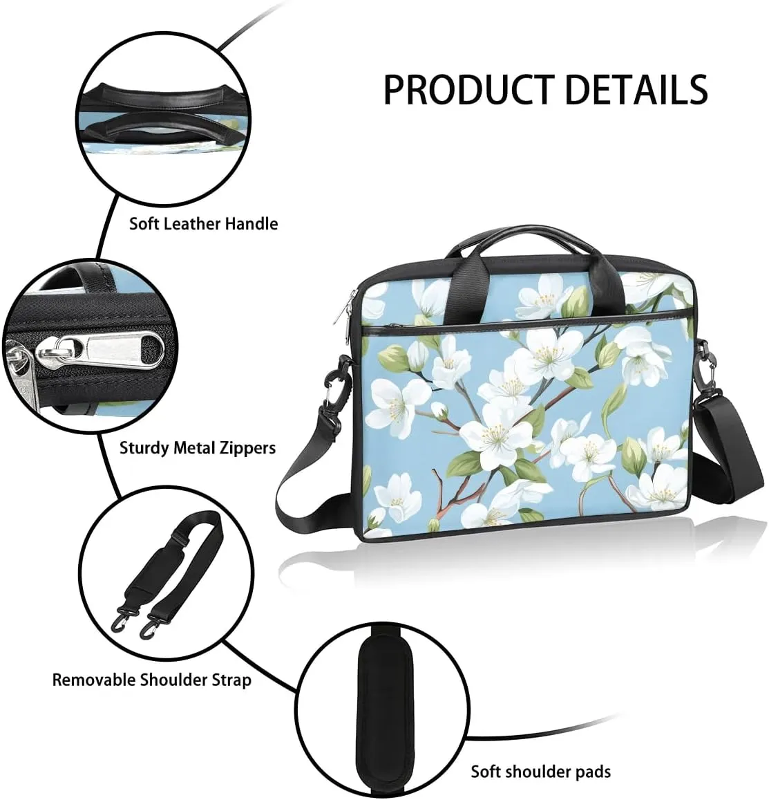 Tropical Beach 15 Inch Laptop Bag Women Men Laptop Carrying Case