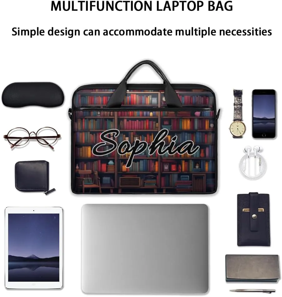 TropicalLife Personalized Laptop Bag 15 Inch Custom Sleeve Case with Handle Shoulder Strap Computer Messenger Bag