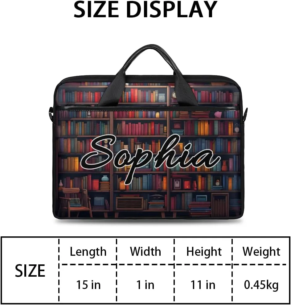 TropicalLife Personalized Laptop Bag 15 Inch Custom Sleeve Case with Handle Shoulder Strap Computer Messenger Bag