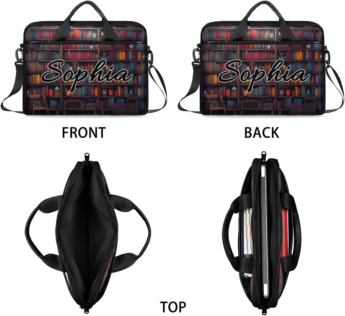 TropicalLife Personalized Laptop Bag 15 Inch Custom Sleeve Case with Handle Shoulder Strap Computer Messenger Bag