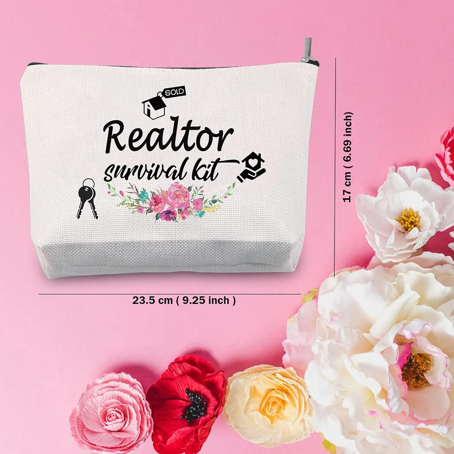 TSOTMO Real Estate Agent Makeup Bag Gifts Realtors Gift Realtor Gift Realtor survival kit Cosmetic Bags Real Estate Gifts (Realtor)