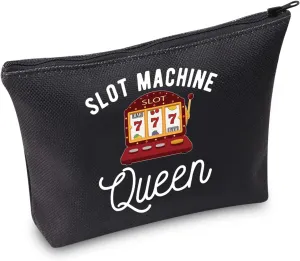 TSOTMO Slot Machine Casino Gambling Makeup Bag Queen Of The Machine Gift Gambler Gift Slot Machine Queen Cosmetic Bag Gift For Gambling Lovers (Slot BLK)