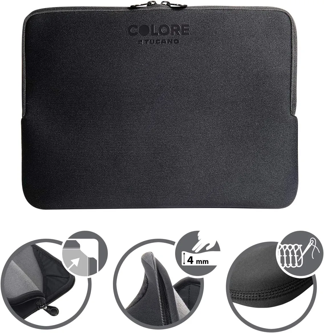Tucano Colore sleeves for laptops up to 15.6", Black