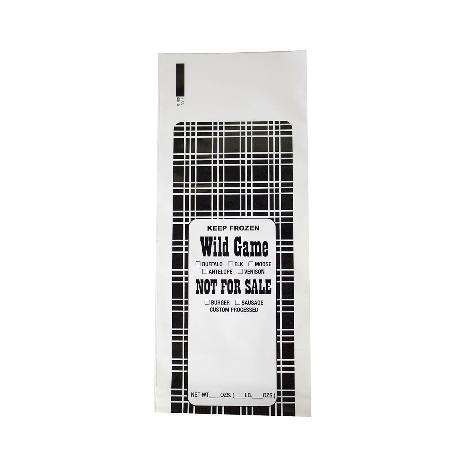 UltraSource Wild Game Freezer Meat Bags "Not for Sale" (2lb - 1000 pack, Black Plaid)