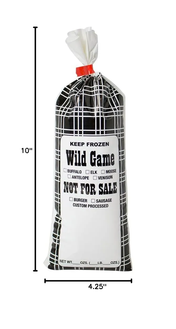 UltraSource Wild Game Freezer Meat Bags "Not for Sale" (2lb - 1000 pack, Black Plaid)