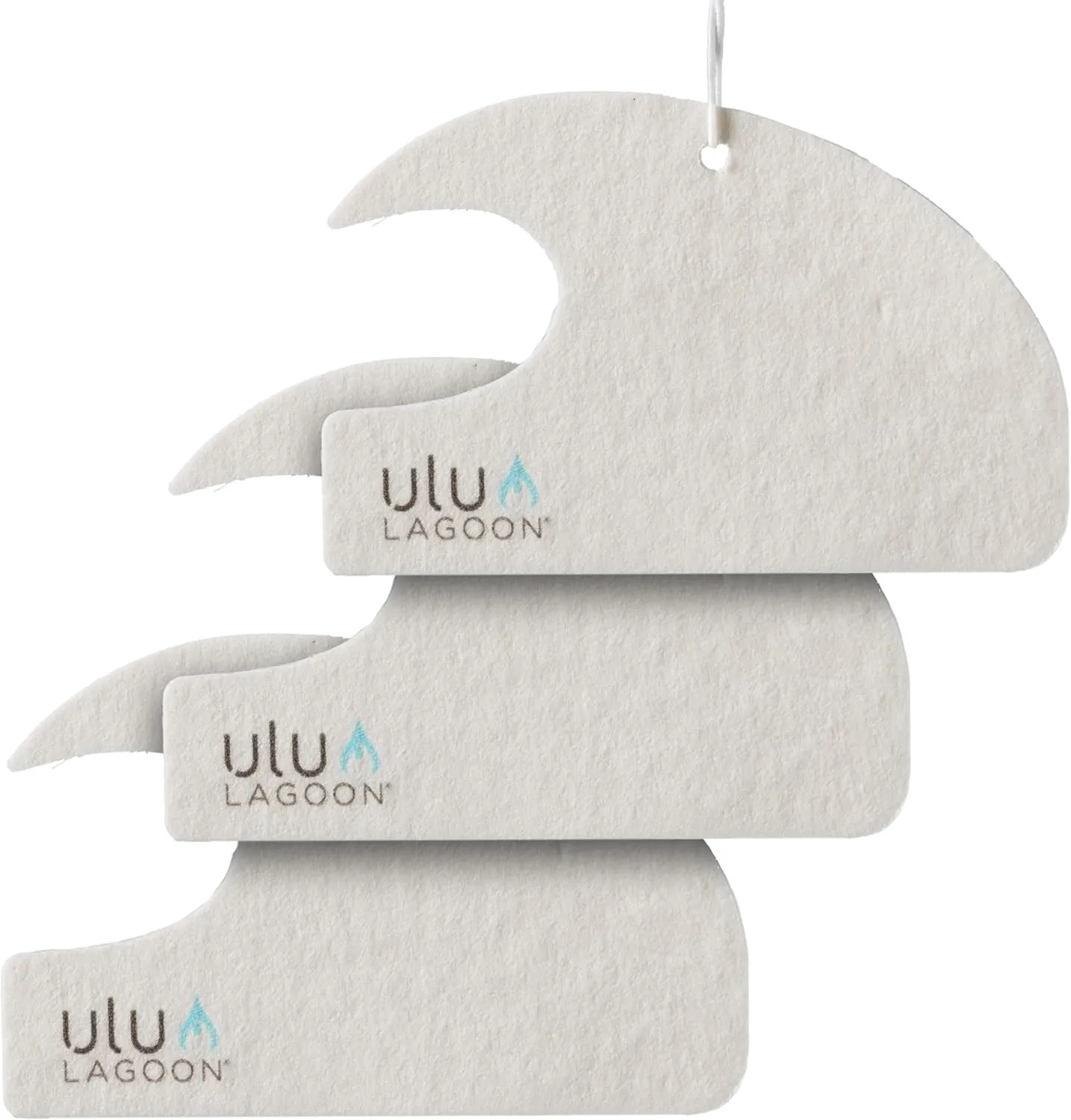 ulu Lagoon Hanging Car Air Freshener | Tropical Beach Coconut Surf Wax Scent Mini Wave | Long Lasting Car Freshener, Closet and Beyond | Made In USA | 3 Pack (White)