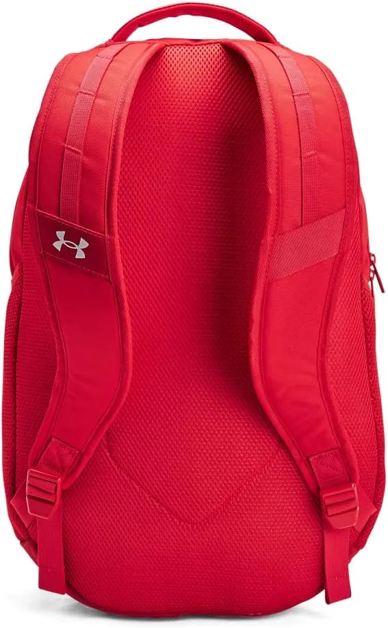Under Armour Unisex-Adult Hustle 6.0 Backpack, (600) Red/Red/Metallic Silver, One Size Fits Most