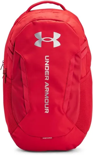 Under Armour Unisex-Adult Hustle 6.0 Backpack, (600) Red/Red/Metallic Silver, One Size Fits Most