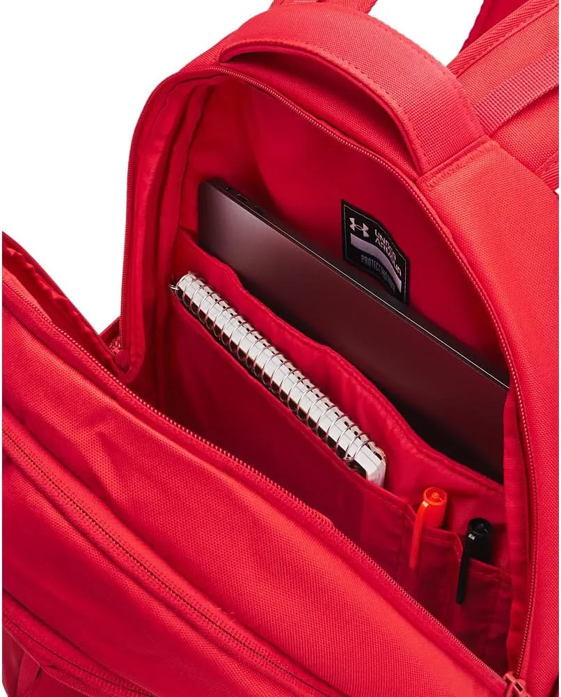Under Armour Unisex-Adult Hustle 6.0 Backpack, (600) Red/Red/Metallic Silver, One Size Fits Most