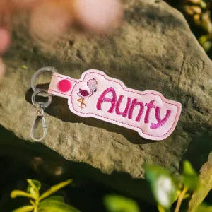 Unique Aunty Flamingo Themed Pink Keychain keyring - made in Australia