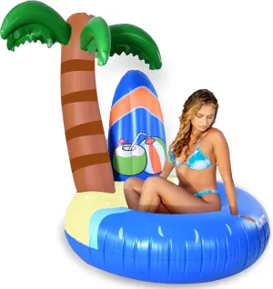 Unique Tropical Giant Pool Floats - XLarge Adults Funny Island Tiki Coconut Palm Tree Luau Hawaiian Pool Party Floaties