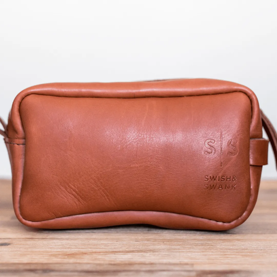 Unisex Genuine Leather Toiletry Bag