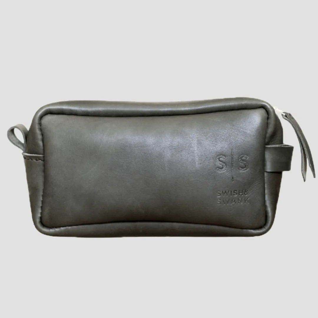 Unisex Genuine Leather Toiletry Bag