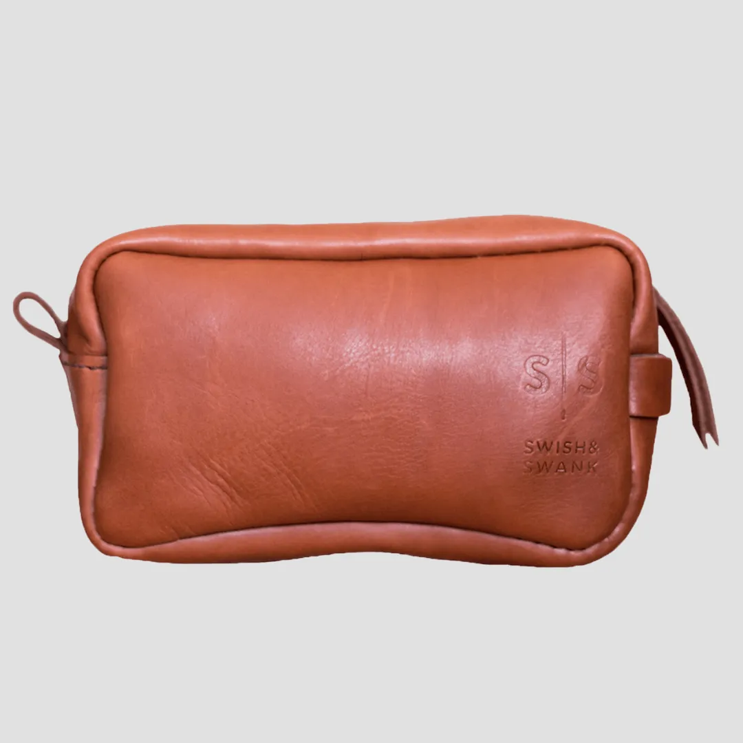 Unisex Genuine Leather Toiletry Bag