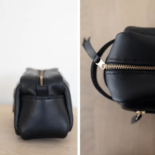Unisex Genuine Leather Toiletry Bag