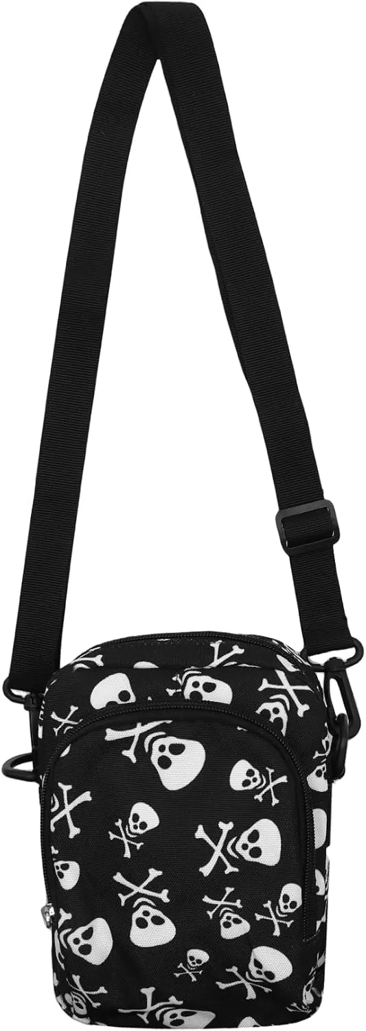 Unisex Skull Crossbody Bag for Women Funny Skull Messenger Bag Ghost Purse Skeleton Purse Gothic Shoulder bag Y2K Phone Bag