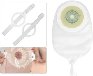 Urostomy Bag with Belt Urine Collection Bag 10pcs Ostomy Pouch Ostomy Stoma Bag Belt One-Piece System,Max Cut 1.89"(48mm)