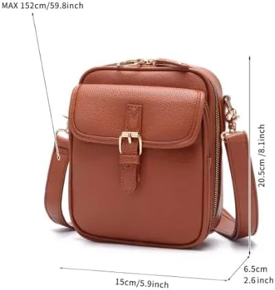 Urvashi Crossbody Leather Bag for Women, Anti-Theft Vintage Shoulder Messenger Bags