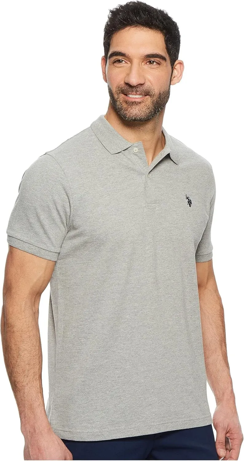 U.S. Polo Assn. Men's Classic Polo Shirt, Two-Button Closure Pique Polo Shirt, Summer Fashion Golf Shirt