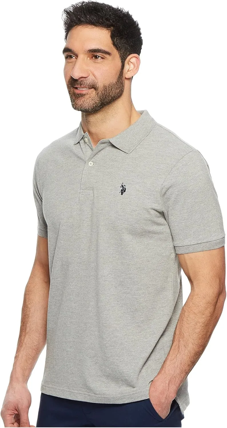 U.S. Polo Assn. Men's Classic Polo Shirt, Two-Button Closure Pique Polo Shirt, Summer Fashion Golf Shirt