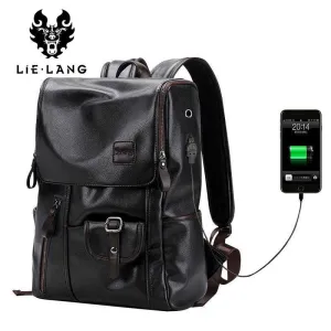 USB Theft Charging - Men's Backpack Anti Local delivery Leather Quick dispatch