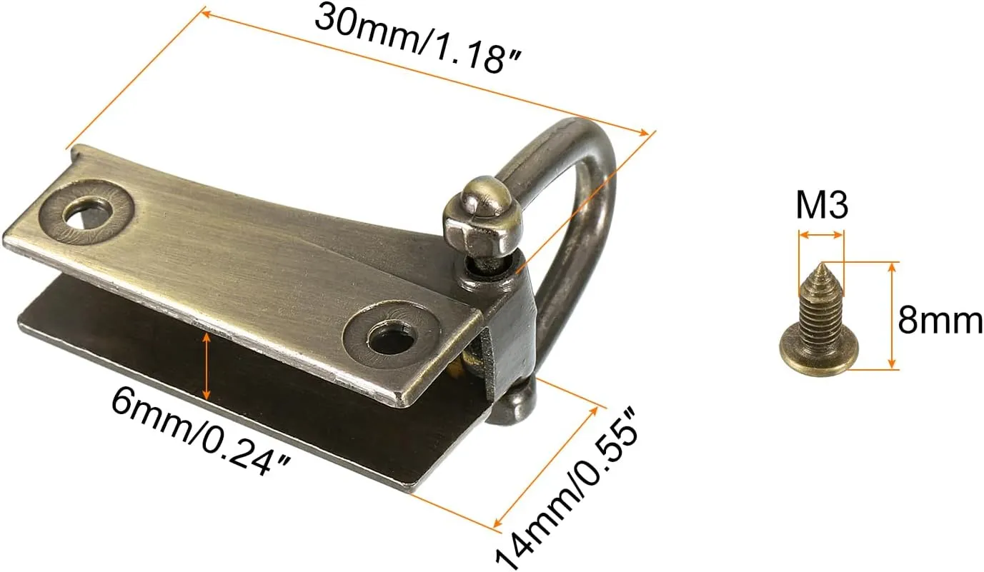uxcell Bag Side Clip Buckle, 8 Sets Metal Suspending Handbag Strap Chain Connector with D Ring for DIY, Purse Crossbody Shoulder (Bronze Tone)
