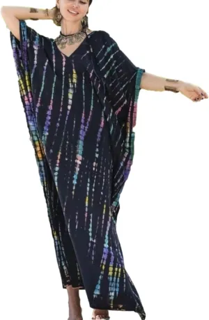 Venasha Womens Caftan Plus Size Kaftans Casual V Neck Caftans Long Soft Beach Maxi Dress for Summer