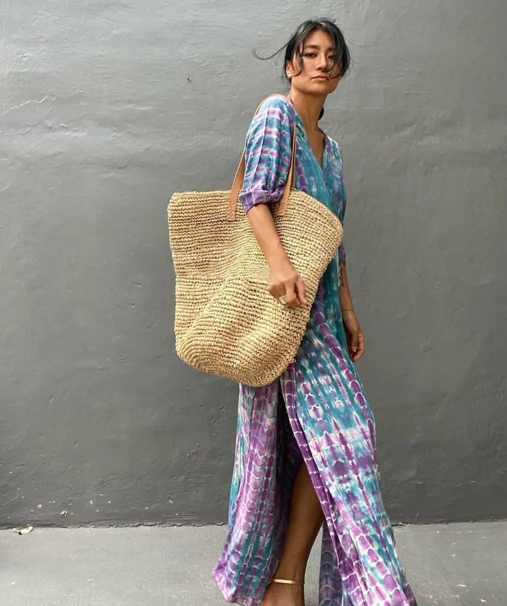 Venasha Womens Caftan Plus Size Kaftans Casual V Neck Caftans Long Soft Beach Maxi Dress for Summer