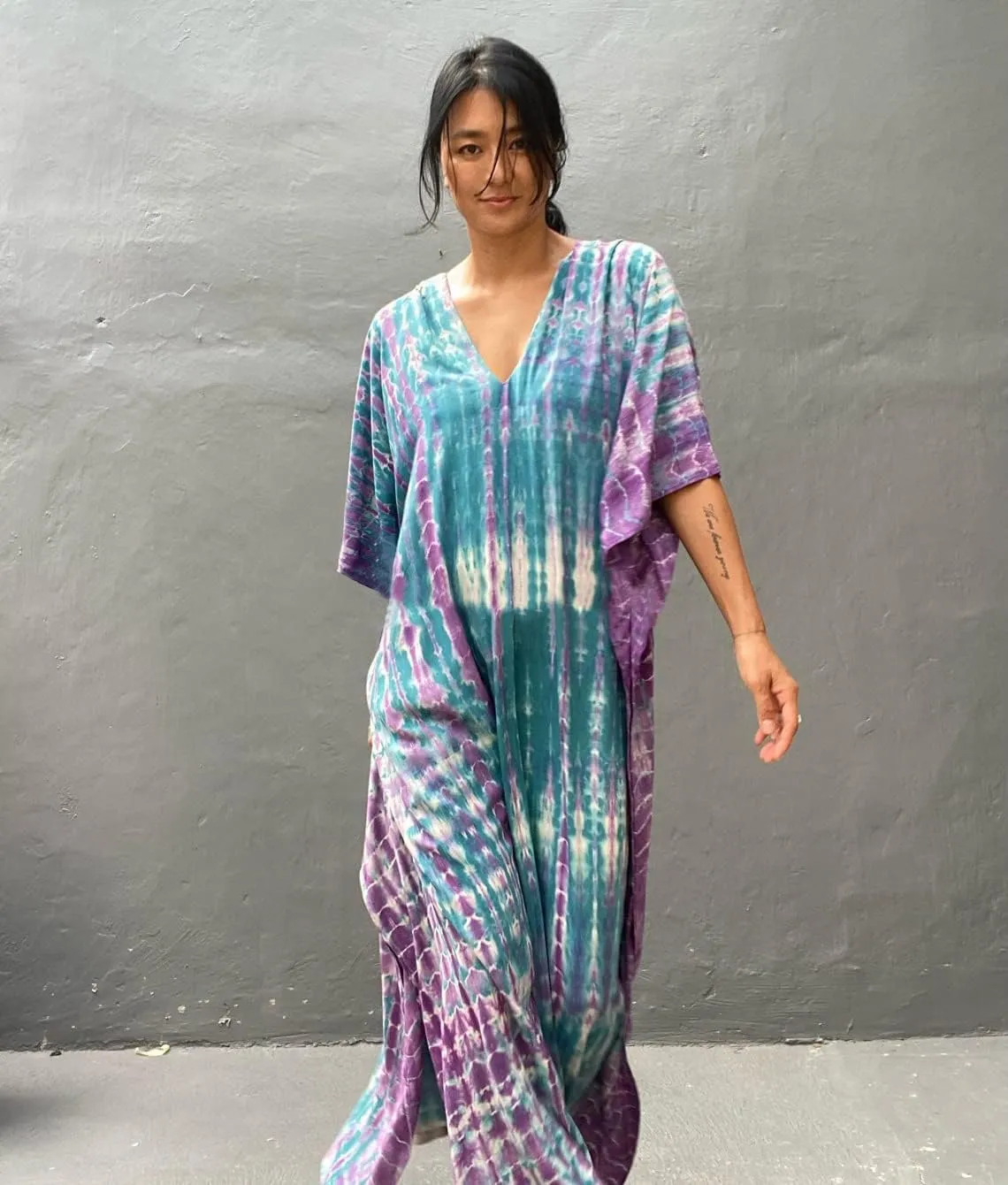 Venasha Womens Caftan Plus Size Kaftans Casual V Neck Caftans Long Soft Beach Maxi Dress for Summer