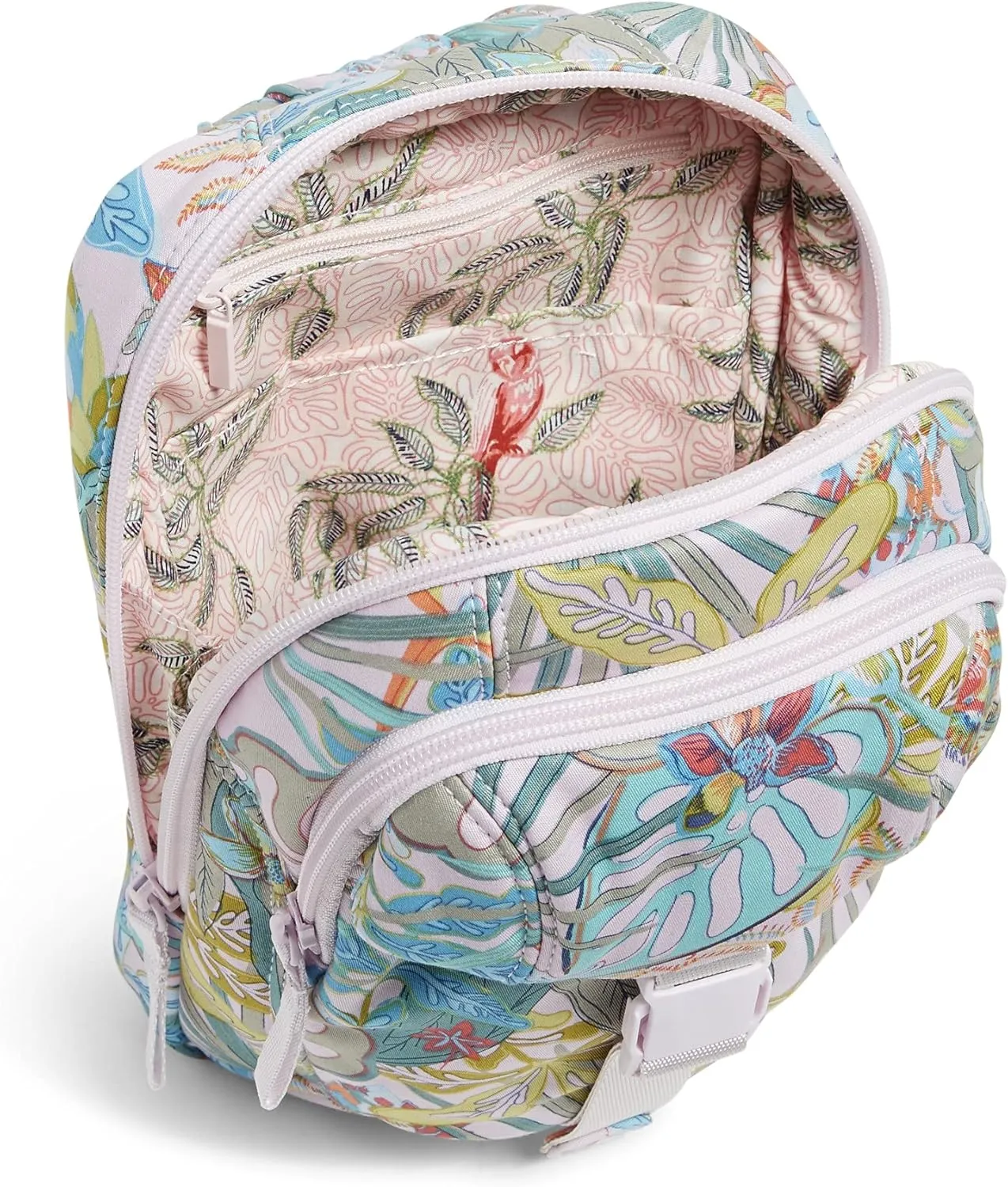 Vera Bradley Women's Cotton Utility Sling Backpack, Rain Forest Canopy - Recycled Cotton, One Size