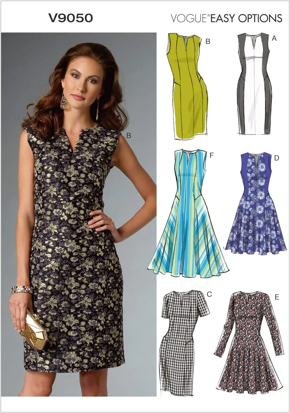 Vogue Patterns V9050 Misses'/Misses' Petite Dress Sewing Template, A5 (6-8-10-12-14)