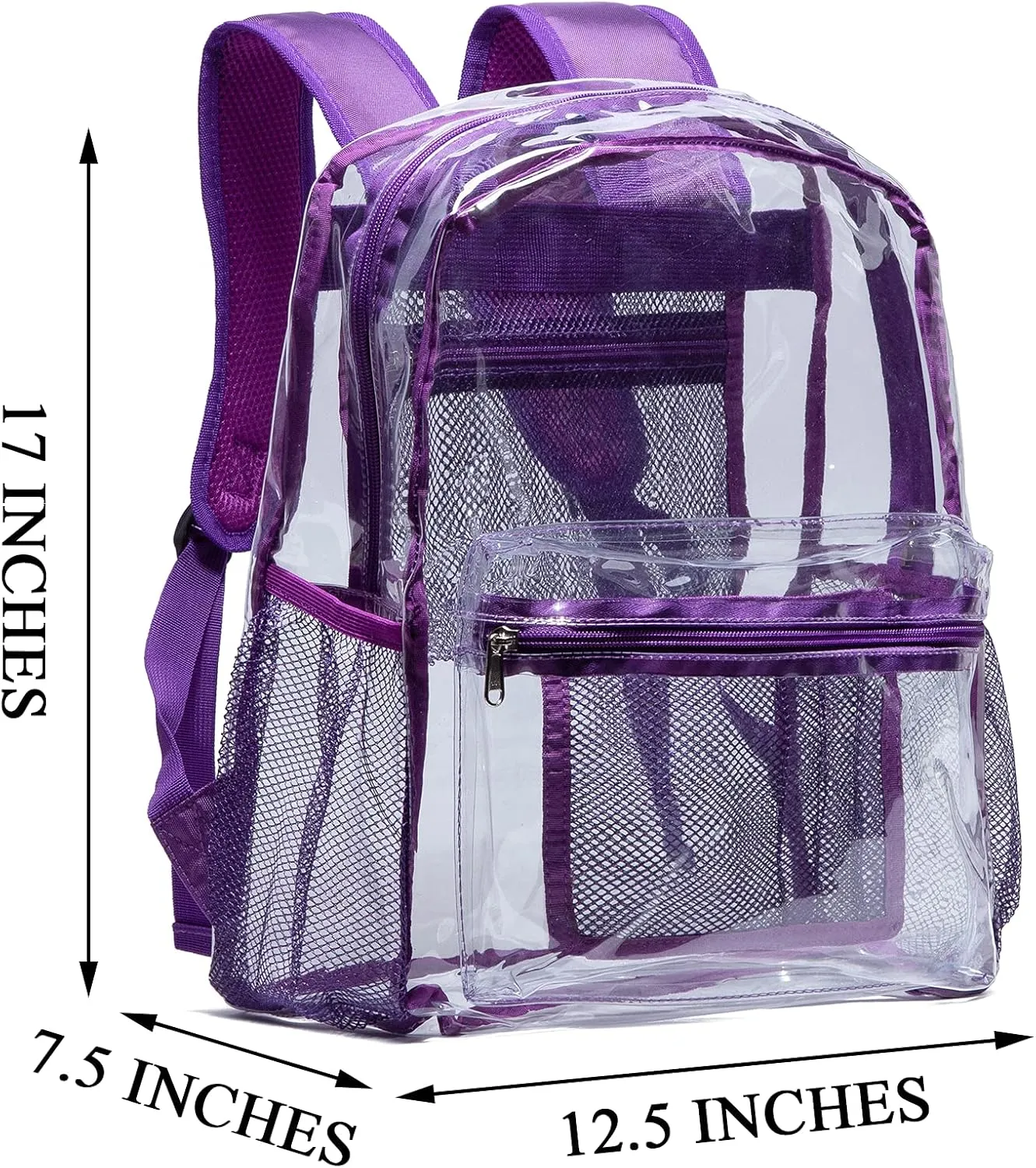 Vorspack Clear Backpack Heavy Duty PVC Transparent Backpack with Reinforced Strap for College Workplace