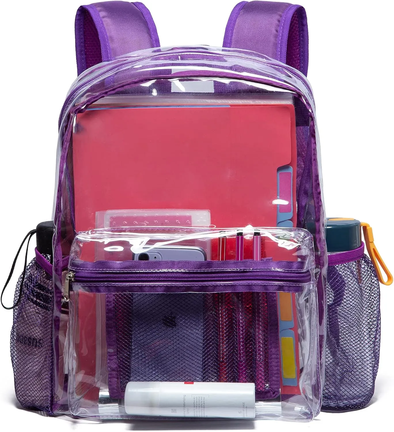Vorspack Clear Backpack Heavy Duty PVC Transparent Backpack with Reinforced Strap for College Workplace