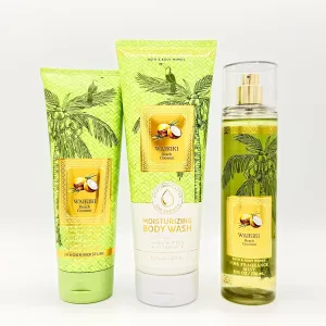 Wai-kiki Beach Coconut 3-Piece Bath Bundle | Ultimate Hydration Body Cream, Moisturizing Body Wash and Fine Fragrance Mist