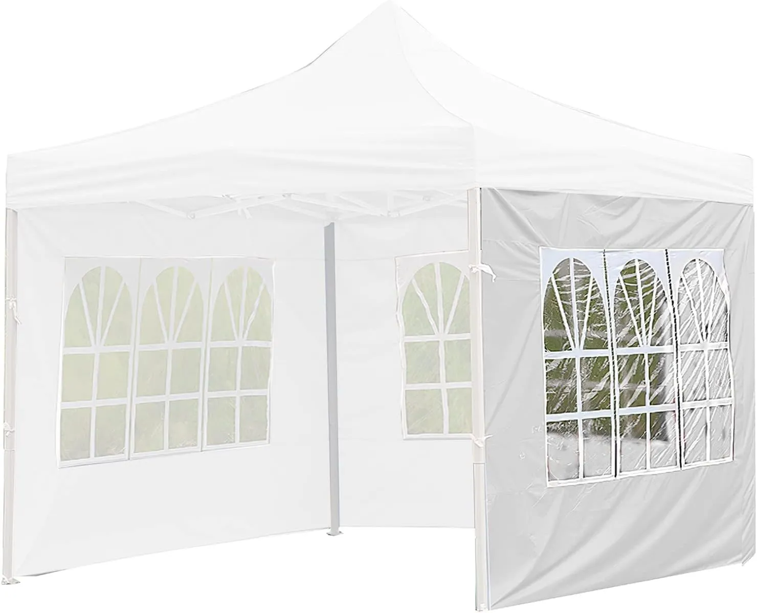 Waterproof Tents Shelter with 1 Side Panels, 0.15mm Thicken Garden Rainproof Tent Side Wall, 2 Colors, 12 Sizes (Color : White, Size : 6x2m)