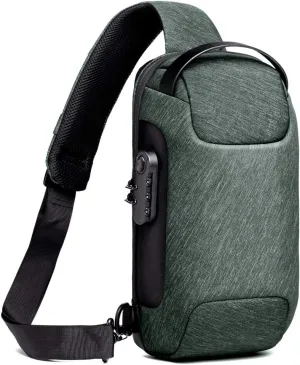 WEIXIER Anti Theft Sling Bag Shoulder Crossbody Backpack Waterproof Chest Bag with USB,Green