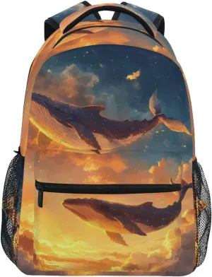 Whales Universe Backpack 3rd 4th 5th Grade School Bookbag Travel Laptop Daypack Bag Purse for Boys Girls Teens