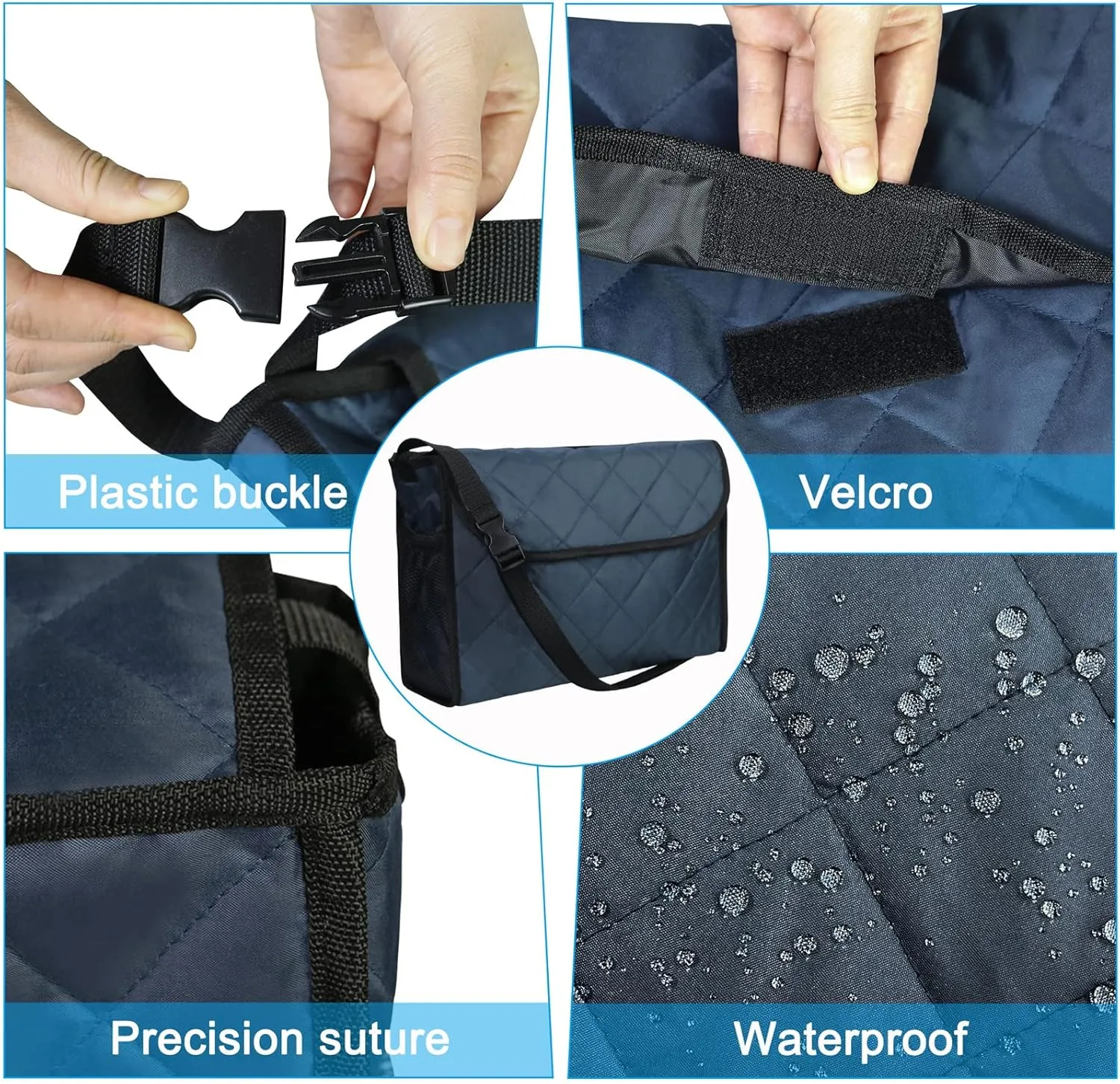 Wheelchair Bag Wheelchair Backpack Bag Wheel Chair Storage Tote Accessory Waterproof Travel Messenger Backpack for Men, Women, Handicap, Elderly and Storage Travel Items (Black)