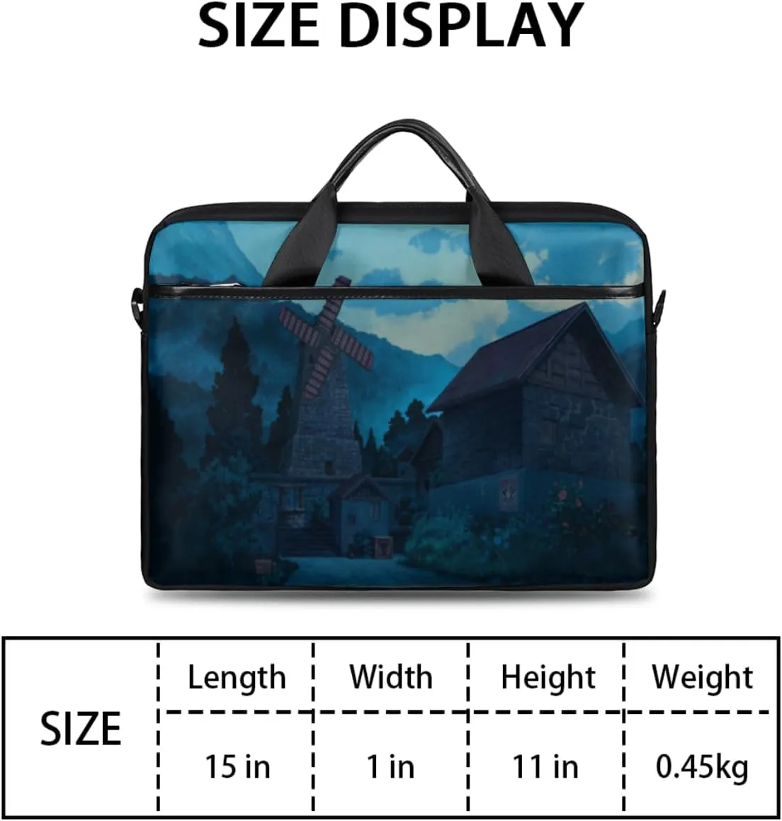 White Town Laptop Bag for Men Women 13-15 Inch Case Bags Sleeve Shoulder with Anti Slip Removable The Pad Straps
