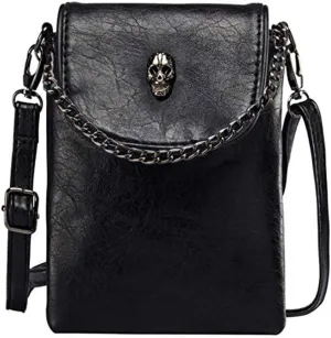 WITERY Small Crossbody Cell Phone Purse Gothic Leather Bag Shoulder Travel Purse