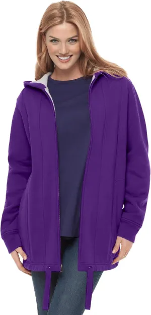 Woman Within Plus Size Thermal Waffle Lined Fleece Hoodie Oversized